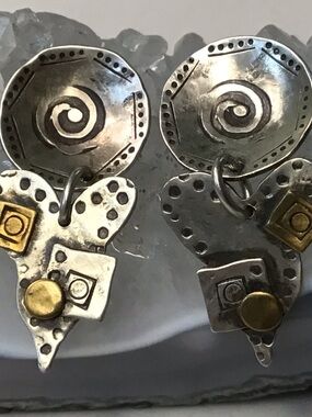 Comstock Sterling & Brass Earrings